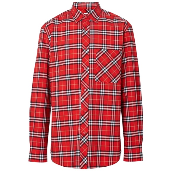 Burberry | Shirts | Burberry Tb Logo Embroidered Patchwork Shirt